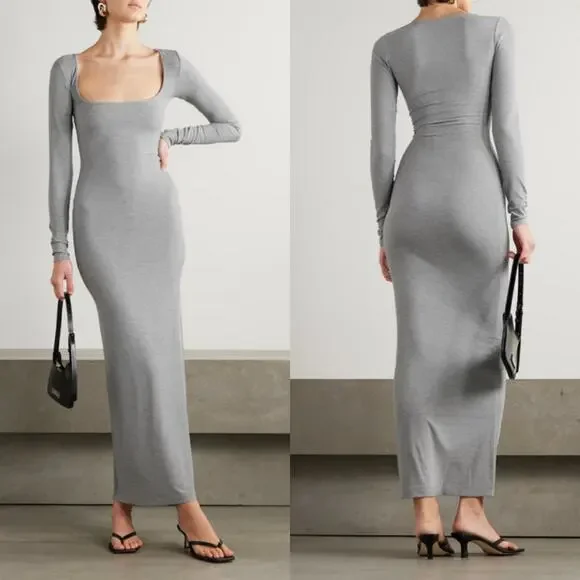 SKIMS | Dresses | Skims Soft Lounge Long Sleeve Dress Heather Grey Casual Stretchy Blogger Fav | Poshmark SKIMS | Dresses | Skims Soft Lounge Long Sleeve Dress Heather Grey Casual Stretchy Blogger Fav | Poshmark